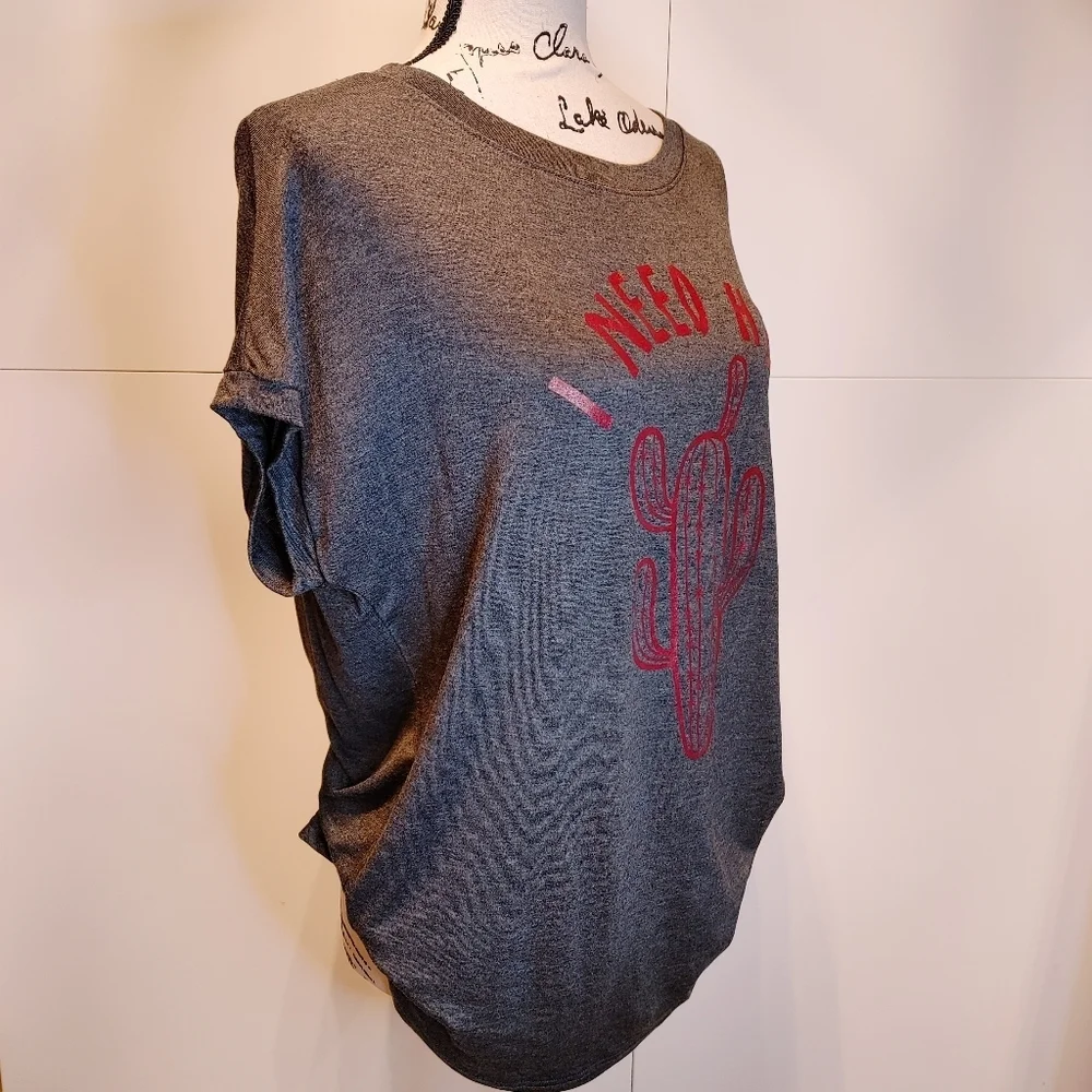 NWT I Need A Hug Cactus Graphic Tee Large Western Boho Soft Tee - Picture 5 of 8